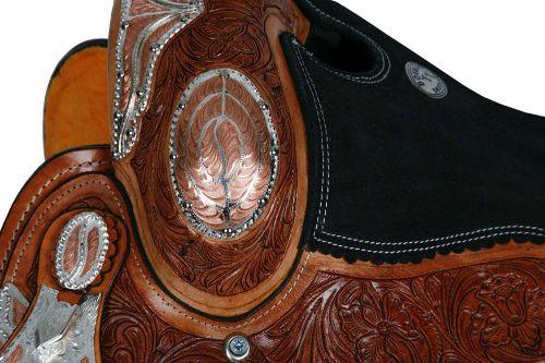 Double T fully tooled show horse saddle 16" - Medieval Replicas