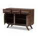 ASHFIELD MODERN WALNUT BROWN FINISHED WOOD 3-DRAWER SIDEBOARD - Medieval Replicas