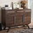 ASHFIELD MODERN WALNUT BROWN FINISHED WOOD 3-DRAWER SIDEBOARD - Medieval Replicas