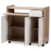 CHARMAIN MODERN LIGHT OAK AND WHITE FINISH KITCHEN CABINET - Medieval Replicas