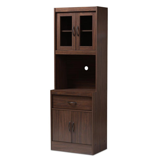 LAURANA MODERN DARK WALNUT FINISHED KITCHEN CABINET AND HUTCH - Medieval Replicas