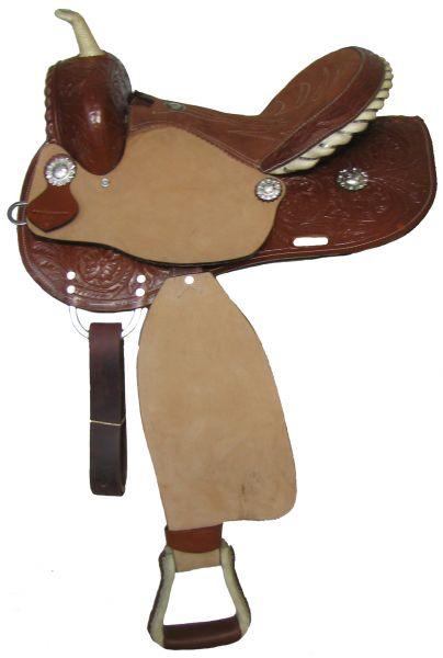 Double T barrel saddle with roughout fenders and jockies 14", 15", 16" - Medieval Replicas