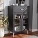 JONAS MODERN DARK GREY AND OAK BROWN FINISHED KITCHEN CABINET - Medieval Replicas