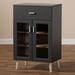 JONAS MODERN DARK GREY AND OAK BROWN FINISHED KITCHEN CABINET - Medieval Replicas