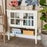 CHAUNCEY WHITE FINISHED WOOD AND GLASS 2-DOOR KITCHEN STORAGE CABINET - Medieval Replicas