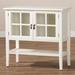 CHAUNCEY WHITE FINISHED WOOD AND GLASS 2-DOOR KITCHEN STORAGE CABINET - Medieval Replicas