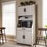 PORTIA MODERN 6-SHELF WHITE-WASHED WOOD KITCHEN STORAGE CABINET - Medieval Replicas