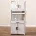 PORTIA MODERN 6-SHELF WHITE-WASHED WOOD KITCHEN STORAGE CABINET - Medieval Replicas