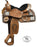 Double T fully tooled Youth / Pony show saddle with silver. 13" - Medieval Replicas