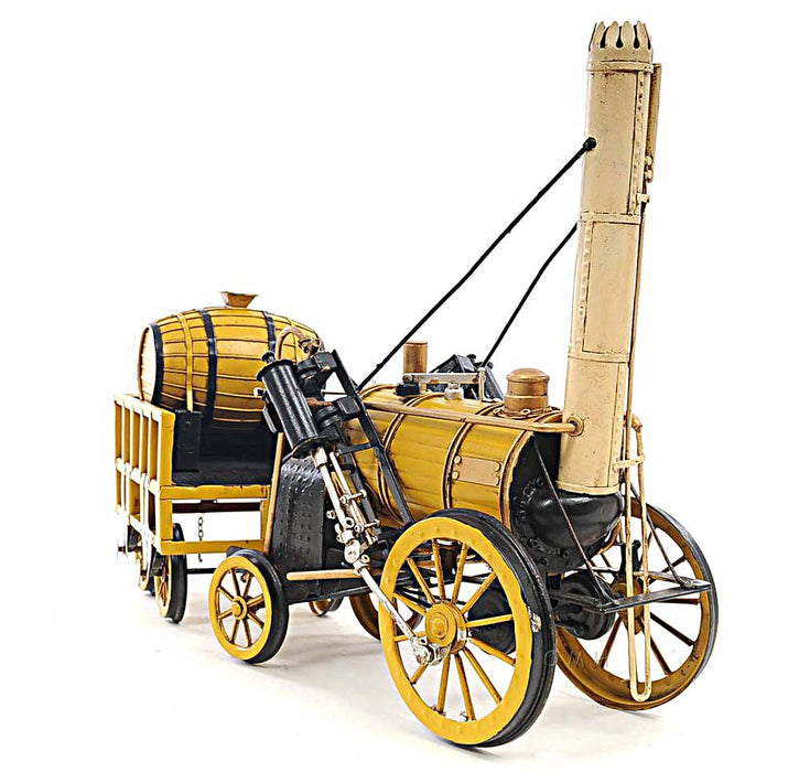 1829 Yellow Stephenson Rocket Steam Locomotive Model - Medieval Replicas