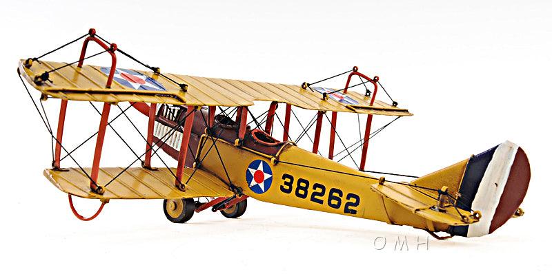 1918 Yellow Curtiss JN-4 1:24 Aeroplane model - Medieval Replicas