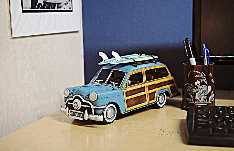 1949 Ford Wagon Car W/Two Surfboards Car Model - Medieval Replicas