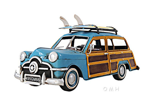 1949 Ford Wagon Car W/Two Surfboards Car Model - Medieval Replicas