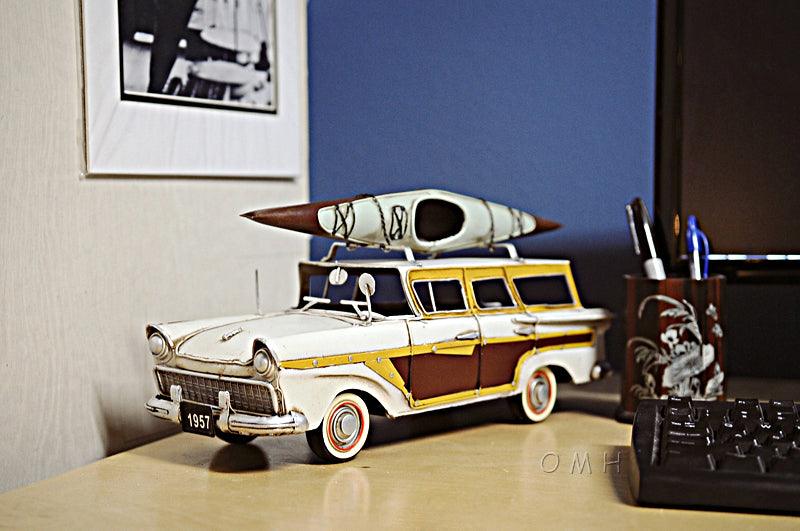 Fords Woody-Look Country Squire W/ Kayak  Car Model - Medieval Replicas