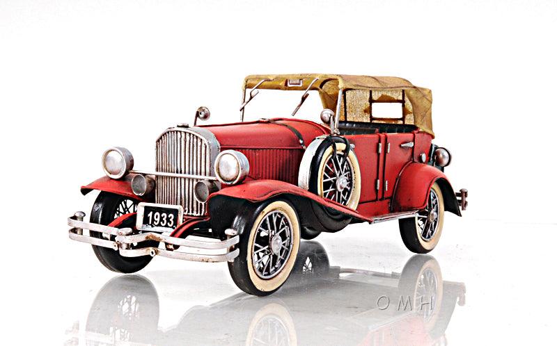 1933 Red Duesenberg J 1:12 Car Model - Medieval Replicas