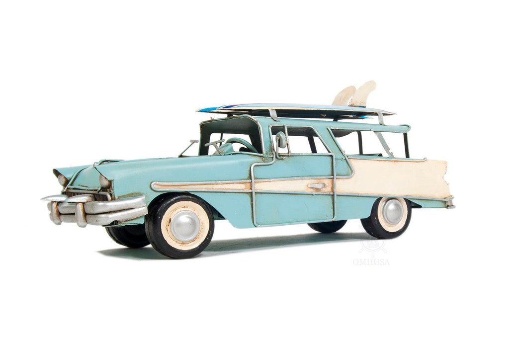 1957 Ford Country Squire Station Wagon Blue Car Model - Medieval Replicas