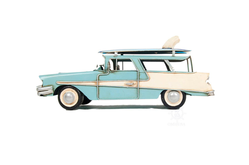 1957 Ford Country Squire Station Wagon Blue Car Model - Medieval Replicas