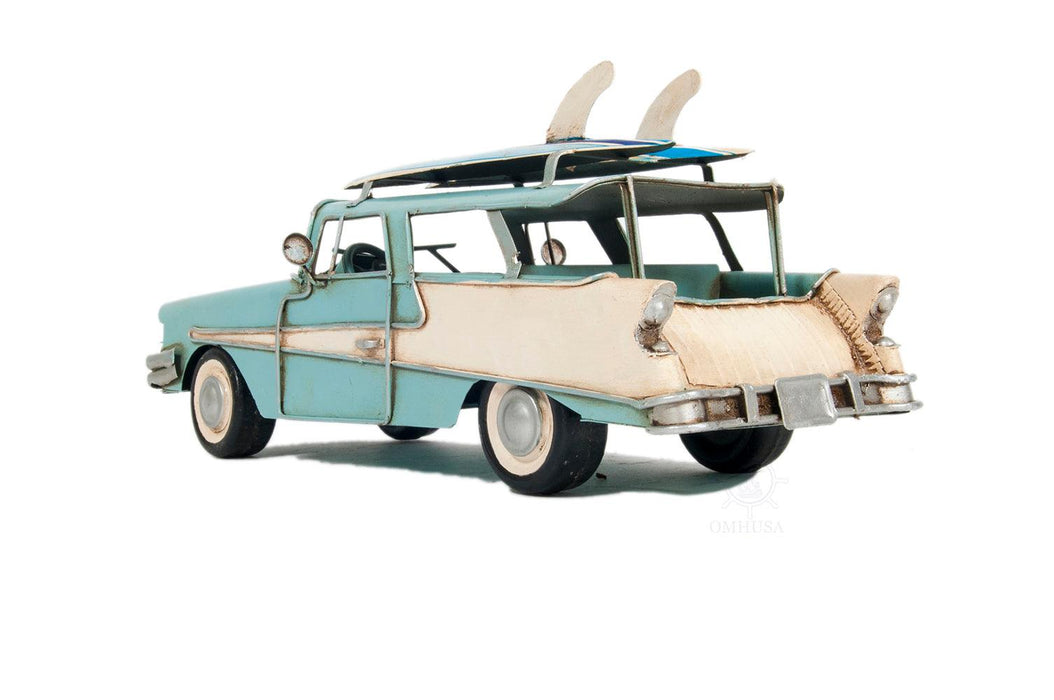 1957 Ford Country Squire Station Wagon Blue Car Model - Medieval Replicas