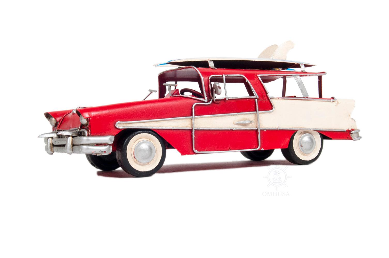 1957 Ford Country Squire Station Wagon Red Car Model - Medieval Replicas