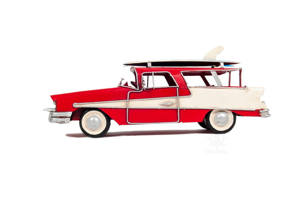 1957 Ford Country Squire Station Wagon Red Car Model - Medieval Replicas