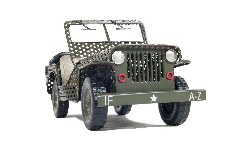 1945 Willys CJ-2A Overland Open Frame Jeep Car Model - Medieval Replicas