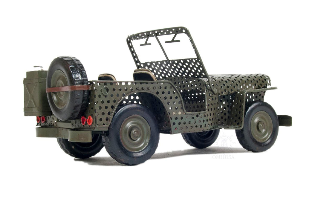 1945 Willys CJ-2A Overland Open Frame Jeep Car Model - Medieval Replicas