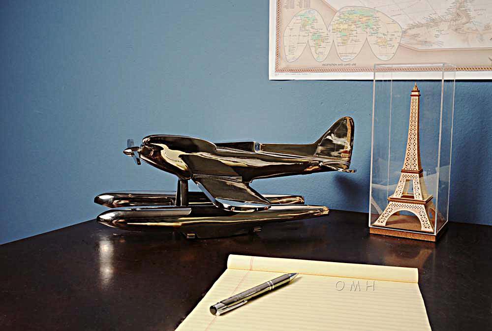 Aluminum Sea Plane With Shiny Nickel Finish Beautiful Home Decoration - Medieval Replicas