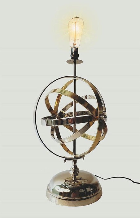 Aluminum Armillary Table Lamp Collectible Home Decoration Art - Medieval Replicas