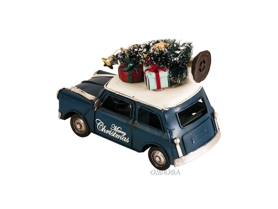 Handmade 1960s Mini Cooper Christmas Car Model Set of 2 - Medieval Replicas