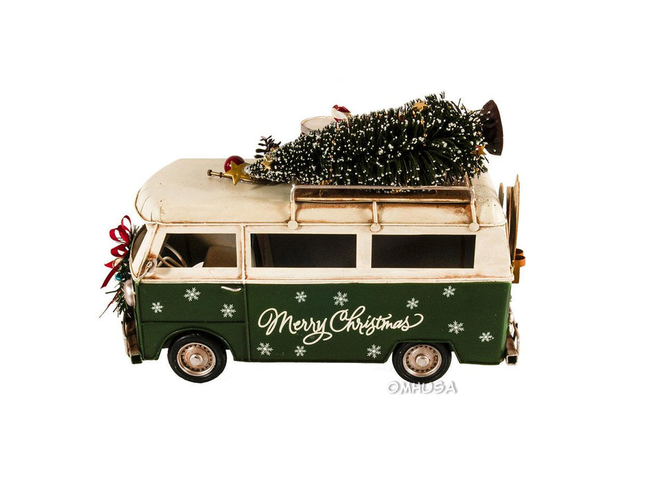 Handmade 1960s Volkswagen Bus Christmas Model - Medieval Replicas