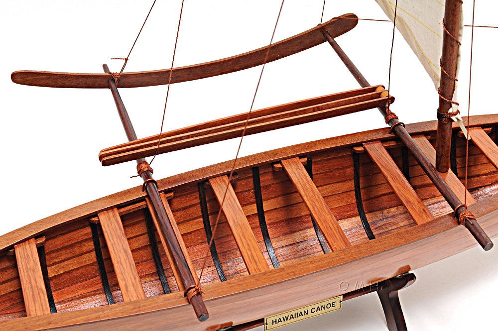 Hawaiian Canoe Wooden Handcrafted Model - Medieval Replicas