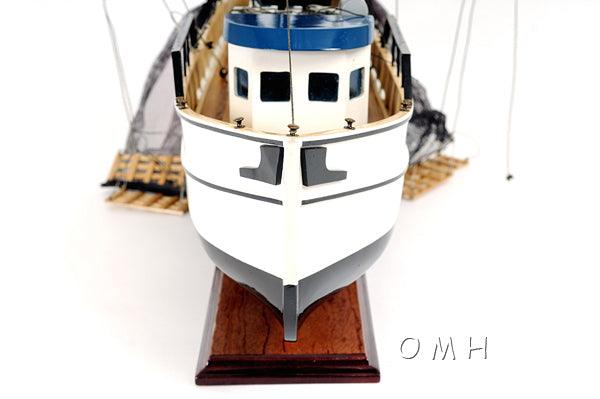 Handcrafted Shrimp Boat Model Home Decor - Medieval Replicas