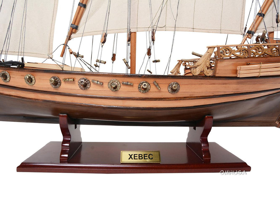 Handcrafted  FULLY ASSEMBLED Xebec Ship Model - Medieval Replicas