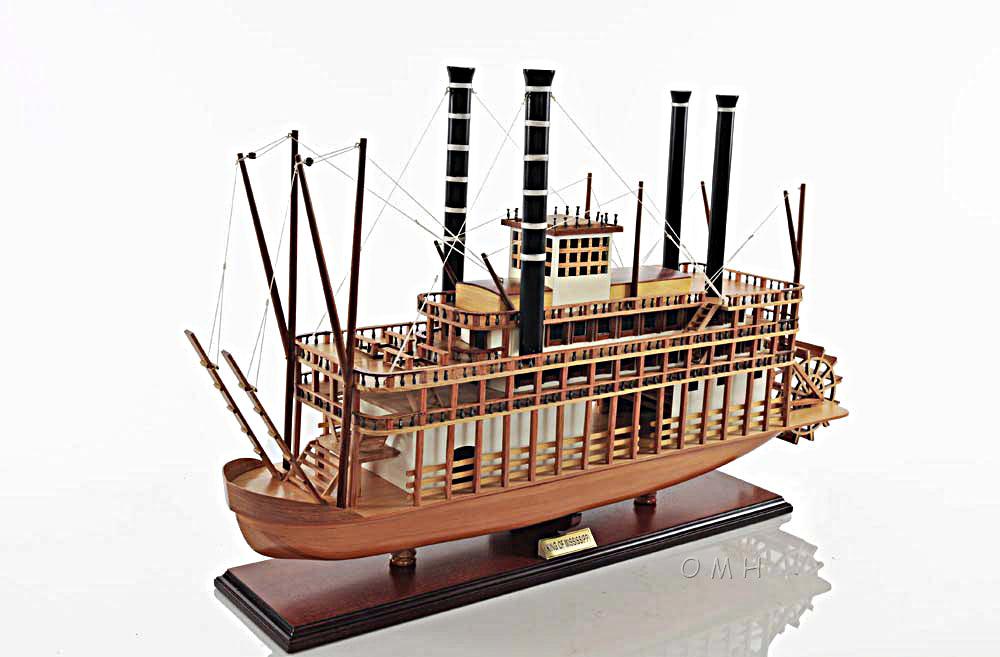 HANDMADE KING MISSISIPIi WOODEN MODEL BOAT 30 INCHES. - Medieval Replicas