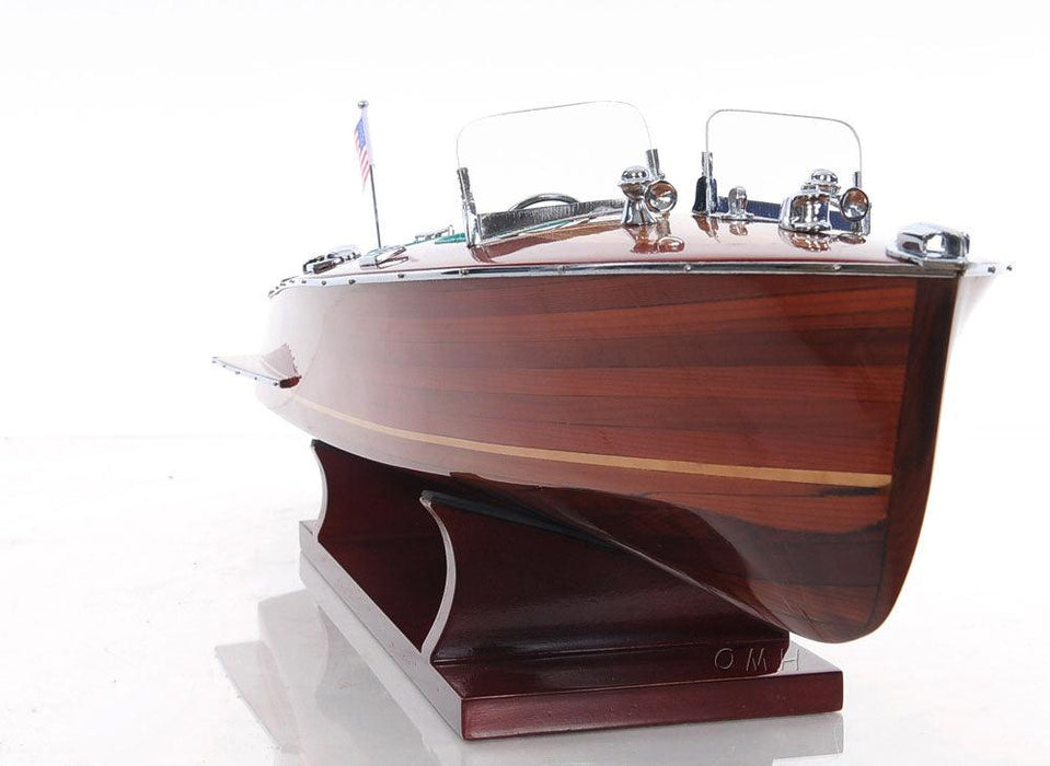 Chris Craft Triple Cockpit Wooden Boat Model Finest Home Decorative Art Piece - Medieval Replicas