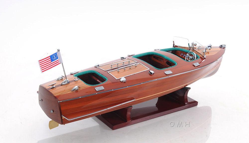 Chris Craft Triple Cockpit Wooden Boat Model Finest Home Decorative Art Piece - Medieval Replicas