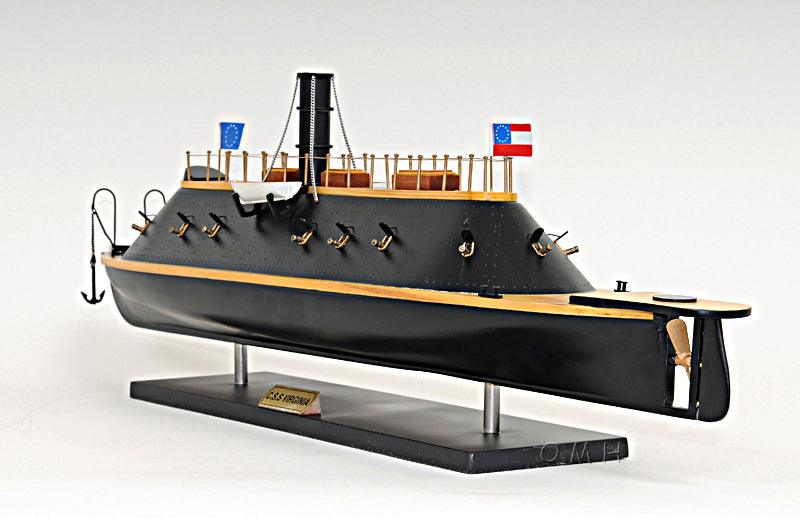 CSS Virginia with Display Case Ship Model - Medieval Replicas