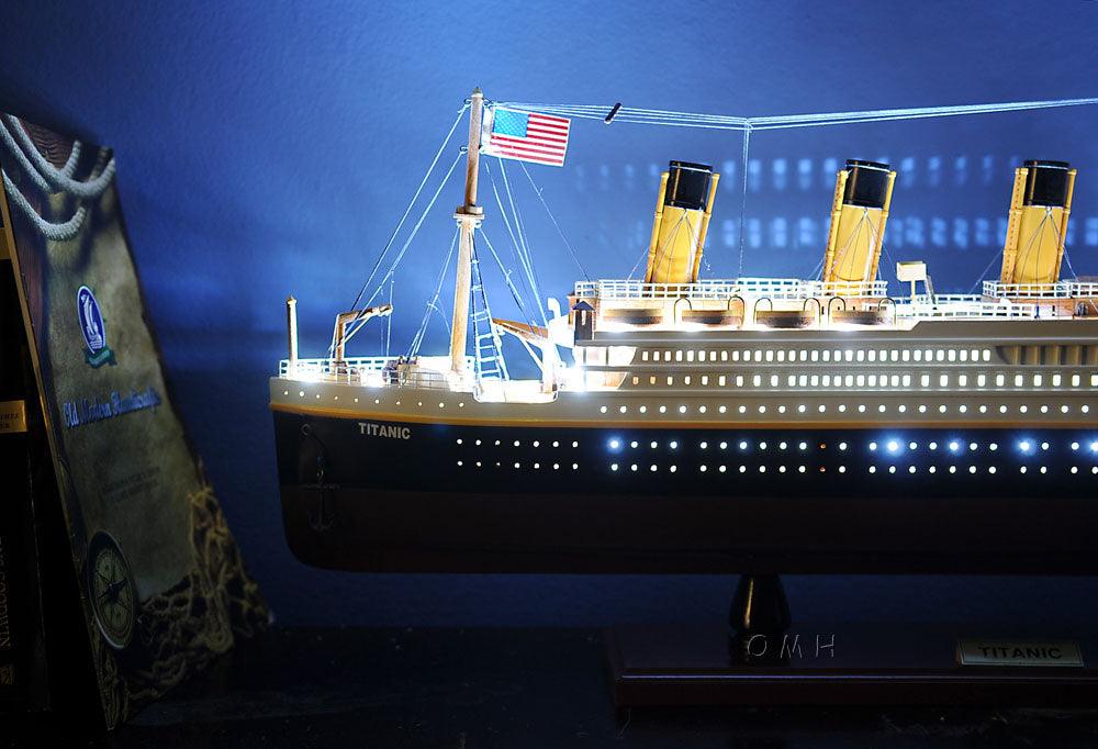 Handcrafted TITANIC Wooden Ship Model With LIGHTS 32" Long - Medieval Replicas