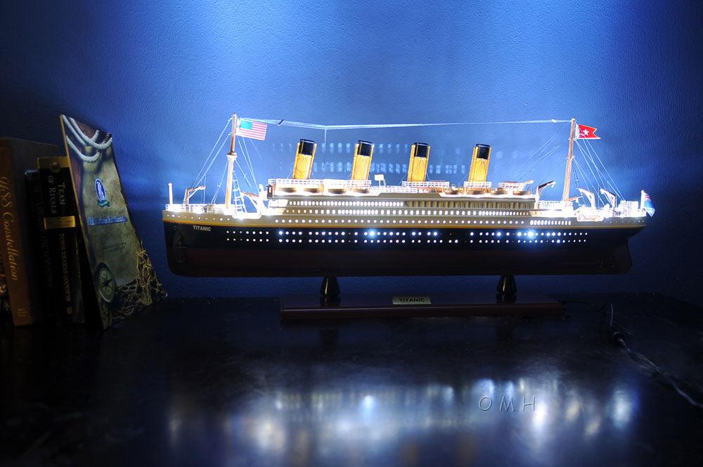 Handcrafted TITANIC Wooden Ship Model With LIGHTS 32" Long - Medieval Replicas