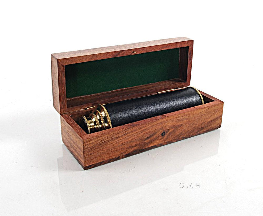 Handheld Telescope In Wooden Box Home Model Decoration - Medieval Replicas