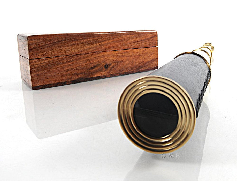 Handheld Telescope In Wooden Box Home Model Decoration - Medieval Replicas