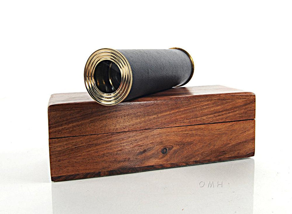 Handheld Telescope In Wooden Box Home Model Decoration - Medieval Replicas