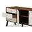 HARLOW MODERN SCANDINAVIAN STYLE WHITE AND WALNUT WOOD SIDEBOARD STORAGE CABINET - Medieval Replicas