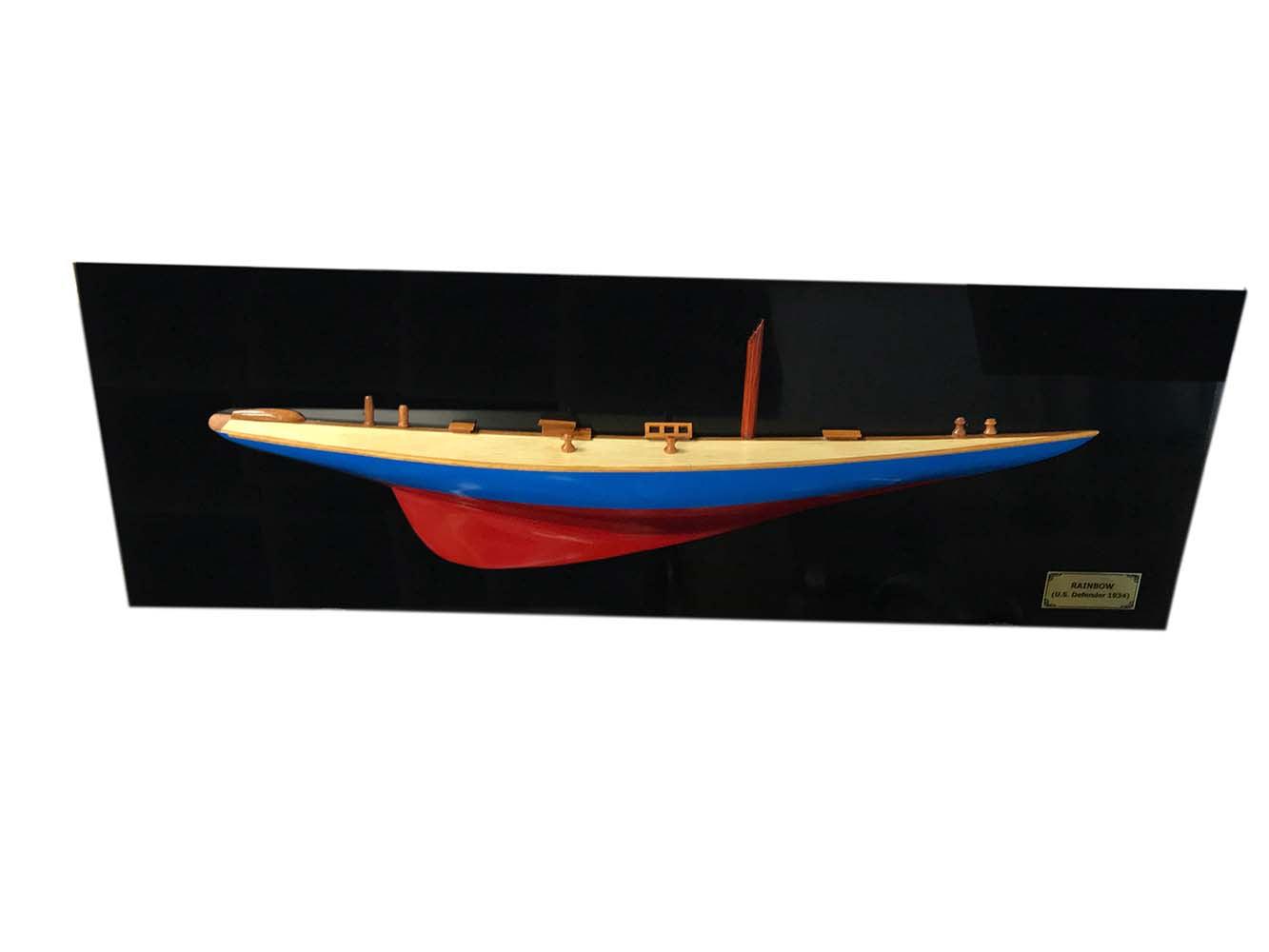 Handmade Rainbow Half-Hull Scaled Model Boat Yacht - Medieval Replicas