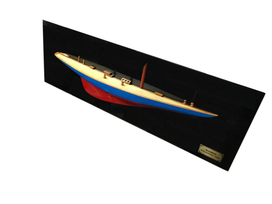 Handmade Rainbow Half-Hull Scaled Model Boat Yacht - Medieval Replicas