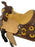 Double T Barrel Style Horse Saddle with hand painted sunflower design 12" - Medieval Replicas