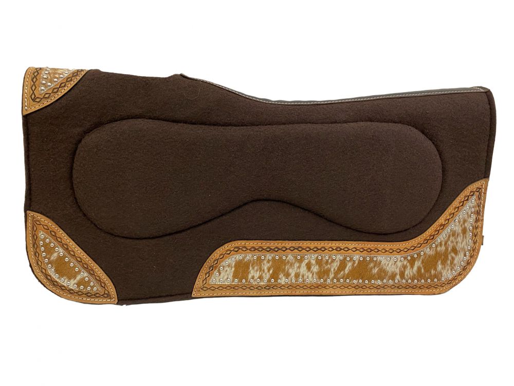 Showman 32" x 31" x 1" Brown Built Up Felt Horse Saddle Pad