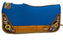 Klassy Cowgirl  28x30  Barrel  Style 1” blue felt horse saddle pad with blue lacing