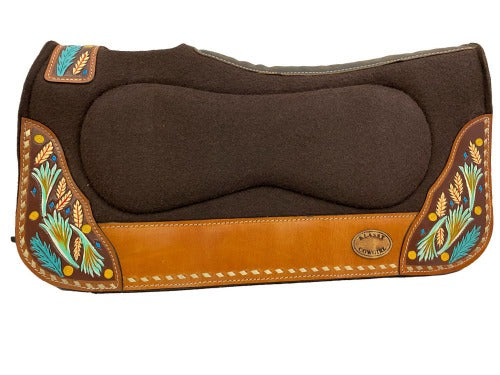 Klassy Cowgirl 28x30 Barrel Style Horse Saddle felt pad with cream lacing and pain