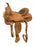 16" Roper Style saddle tan rough out with leather inlay seat. Saddle has latigo - Medieval Replicas